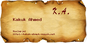 Kakuk Ahmed névjegykártya